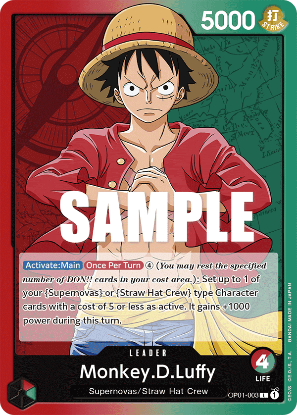 Monkey.D.Luffy OP01-003 Leader card from Romance Dawn