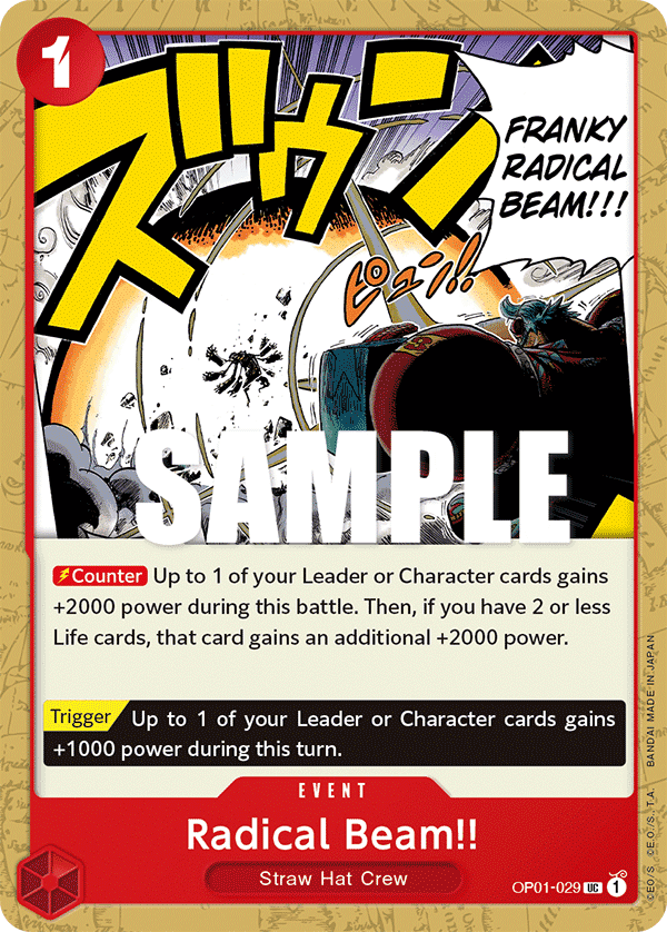 Radical Beam!! OP01-029 Uncommon card from Romance Dawn