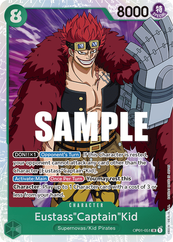 Eustass"Captain"Kid OP01-051 Super Rare card from Romance Dawn