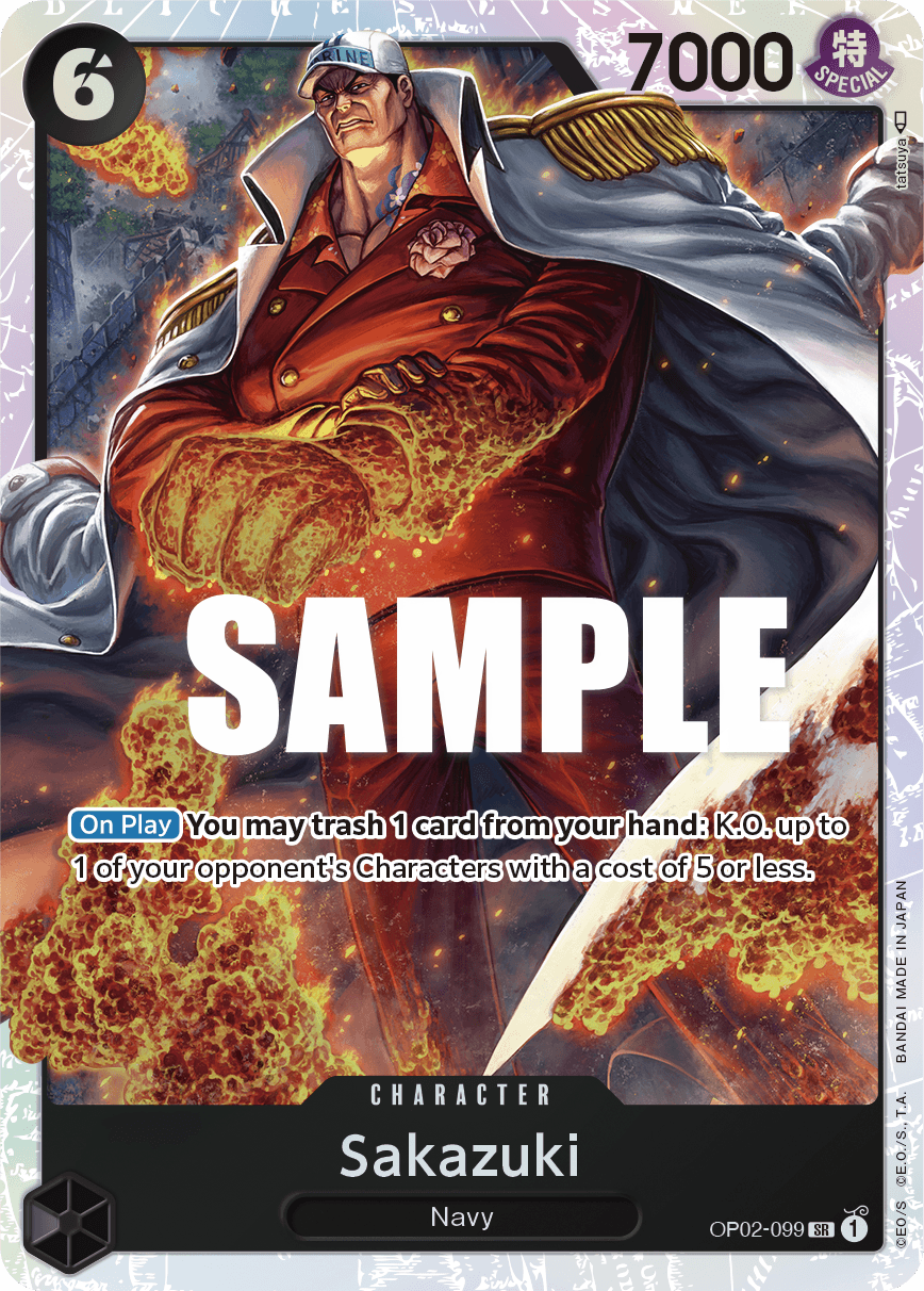 Sakazuki OP02-099 Super Rare card from Paramount War