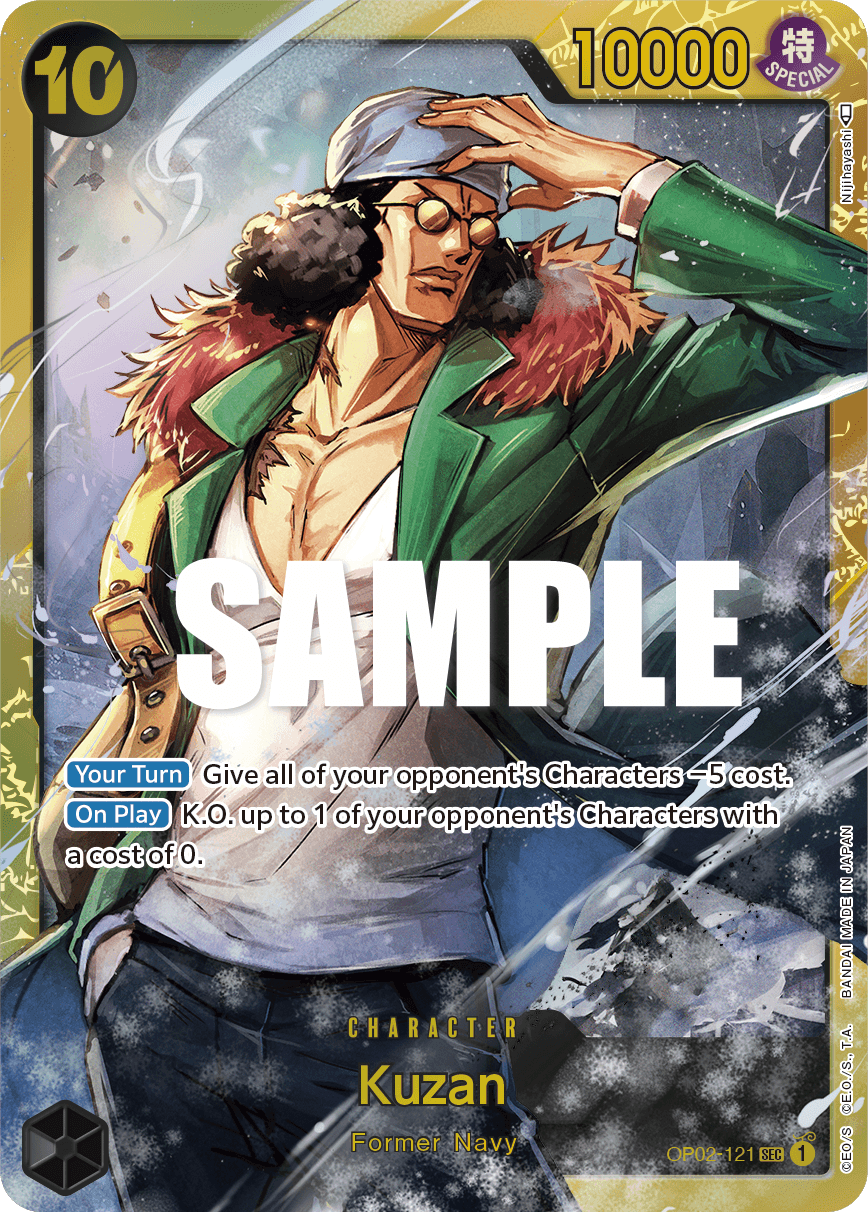 Kuzan OP02-121 Secret Rare card from Paramount War