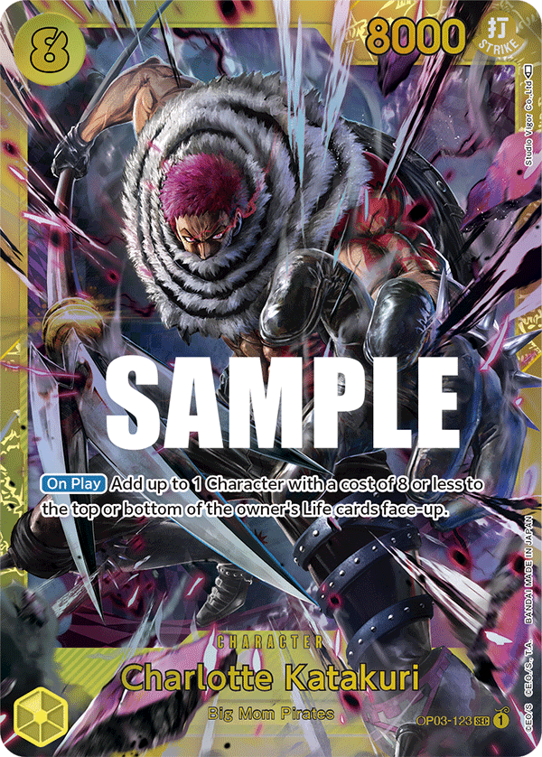 Charlotte Katakuri OP03-123 Secret Rare card from Pillars of Strength