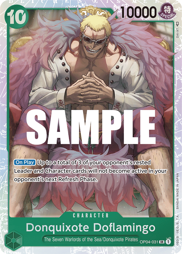 Donquixote Doflamingo OP04-031 Super Rare card from Kingdoms of Intrigue