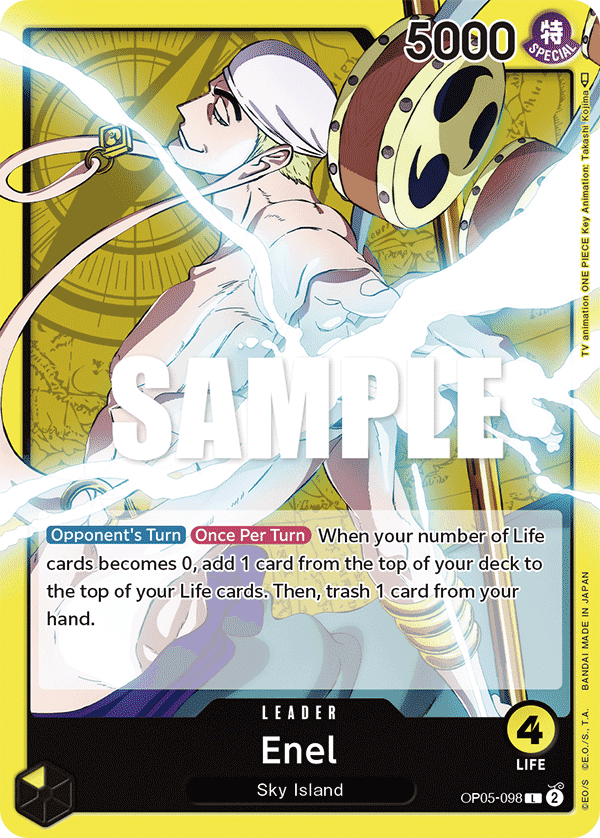 Enel OP05-098 Leader card from Awakening of the New Era