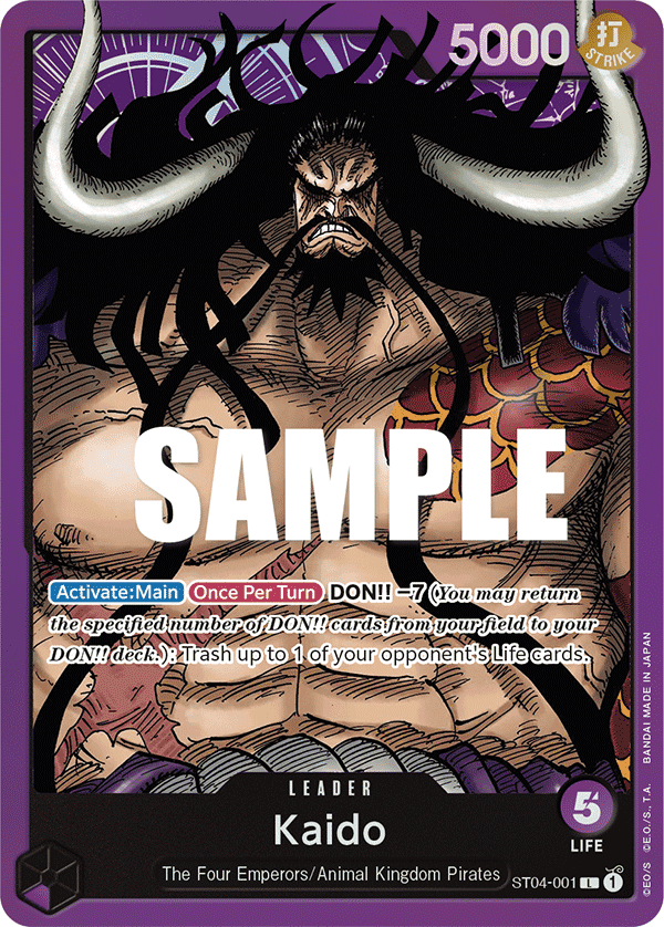 Kaido ST04-001 Leader card from Starter Deck: Animal Kingdom Pirates