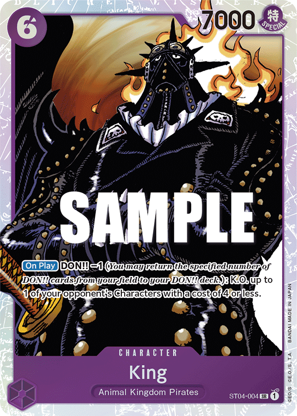 King ST04-004 Super Rare card from Starter Deck: Animal Kingdom Pirates